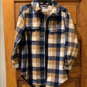 Old Navy Blue and Brown Button Down Shirt Classic Flannel